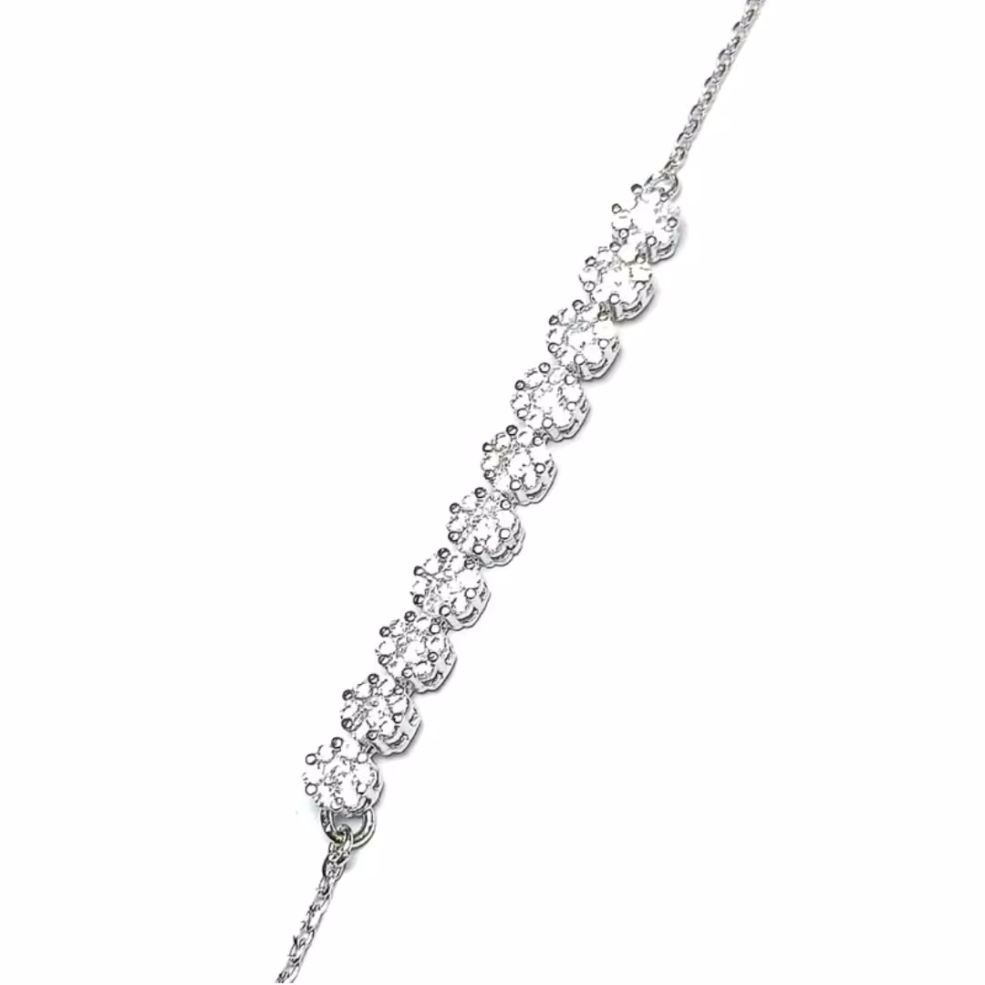 دستبند نقره جواهری آبکاری رادیوم 18