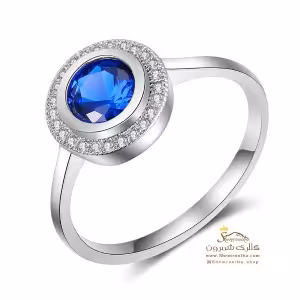 انگشتر سولیتر با نگین آبی RNG379S7