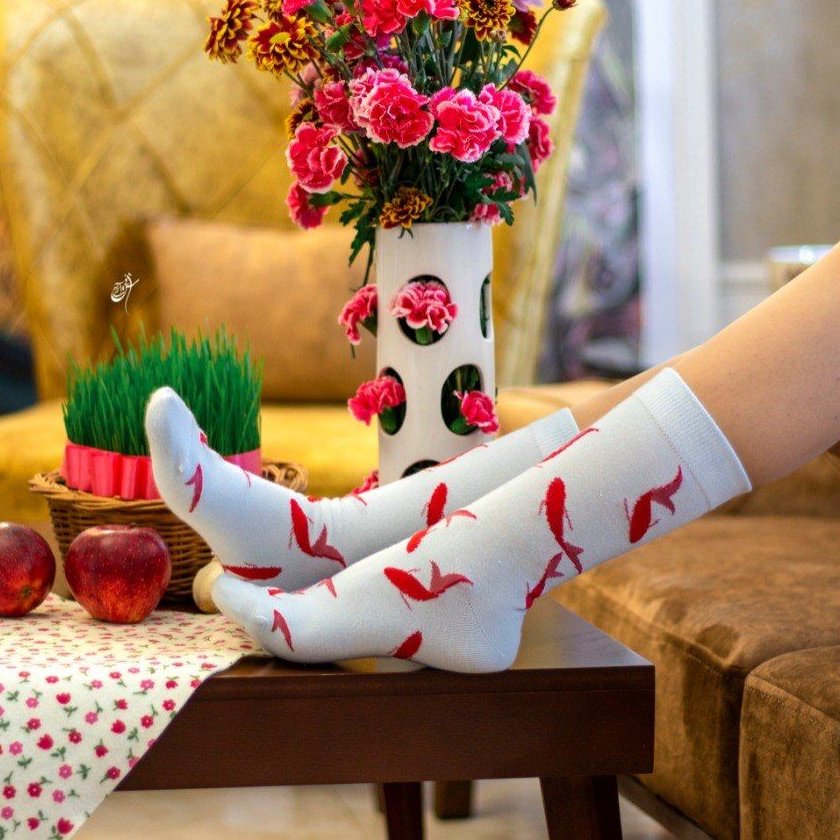 جوراب نیم ساق مدل ماهی