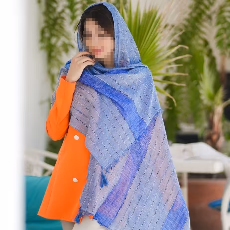 شال نخی آبی