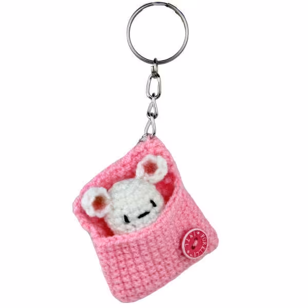 جاکلیدی مدل خرس کوچولو رنگ صورتی
