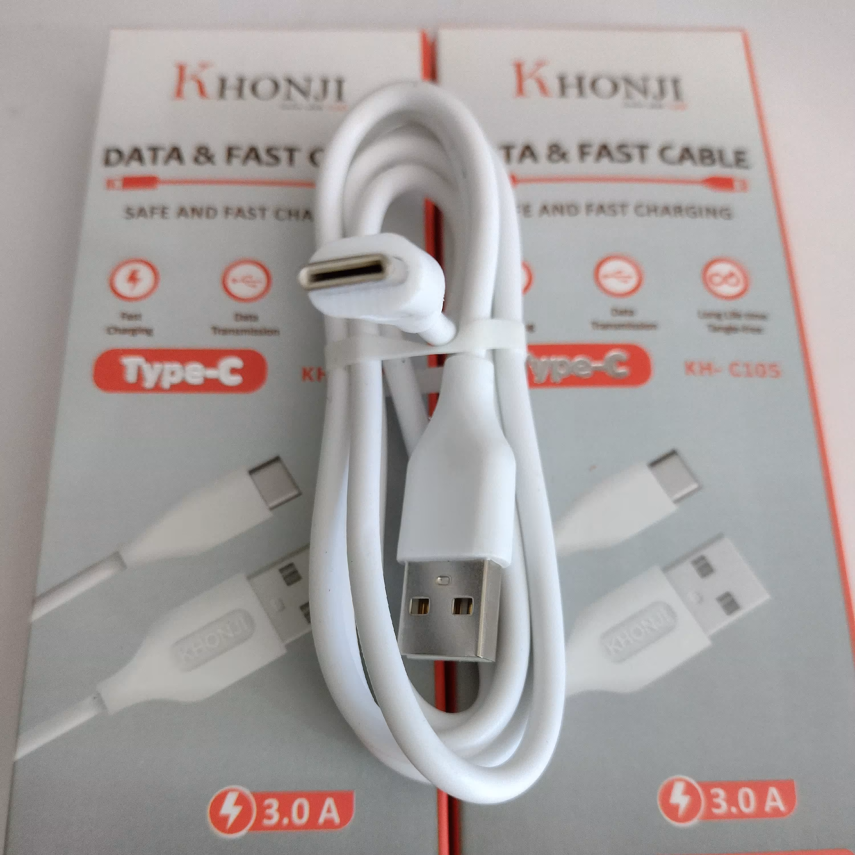 کابل شارژ Tipcخنجی فست شارژ دیتا دار سفید