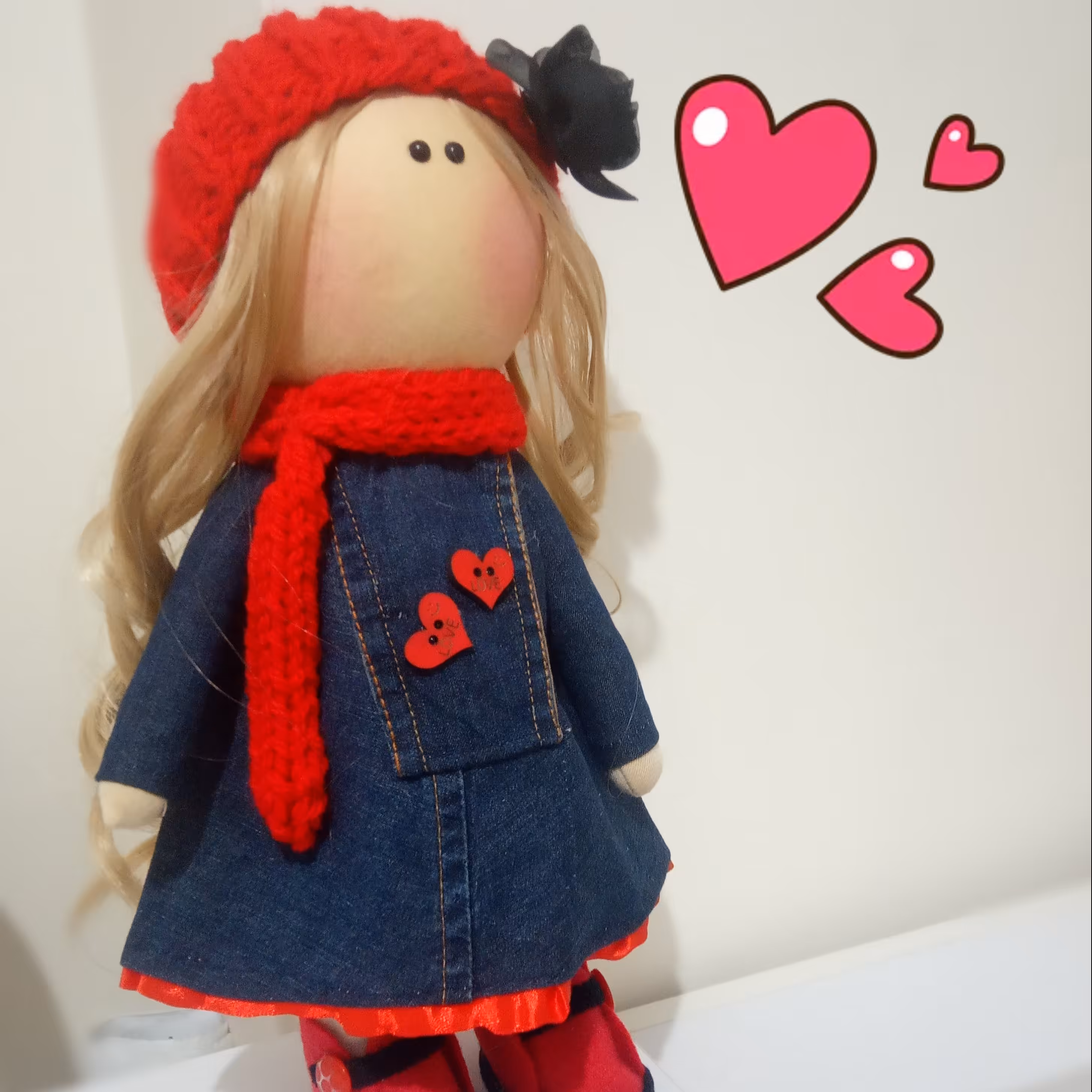 عروسک روسی دختر قرمز 30 سانتی