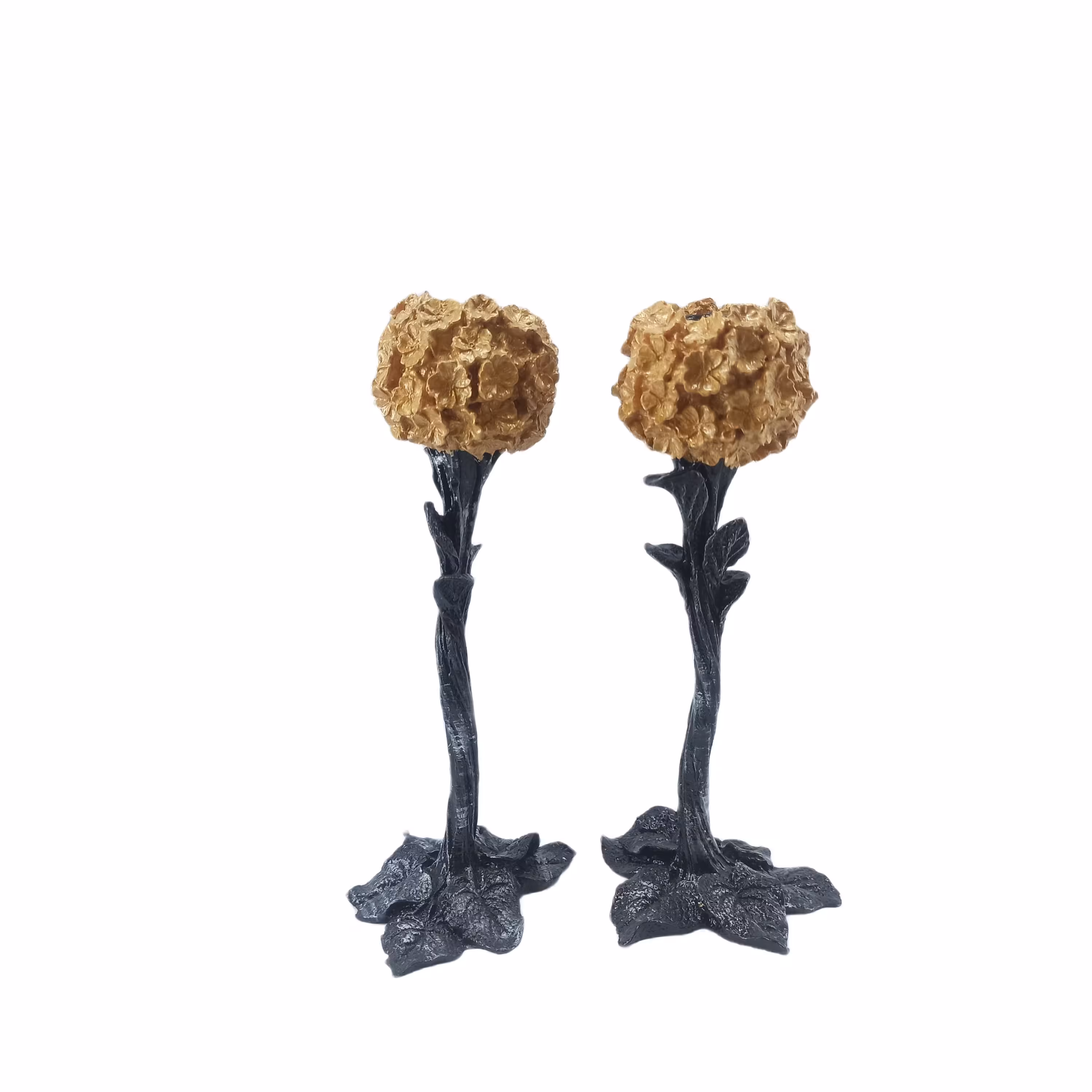 جاشمعی جفت مدل گل شمعدونی طلائی