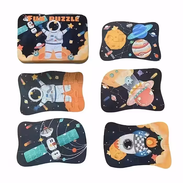 پازل با قوطی فلزی مدل فضانورد کد 100437