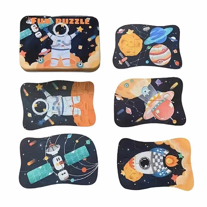 پازل با قوطی فلزی مدل فضانورد کد 100437