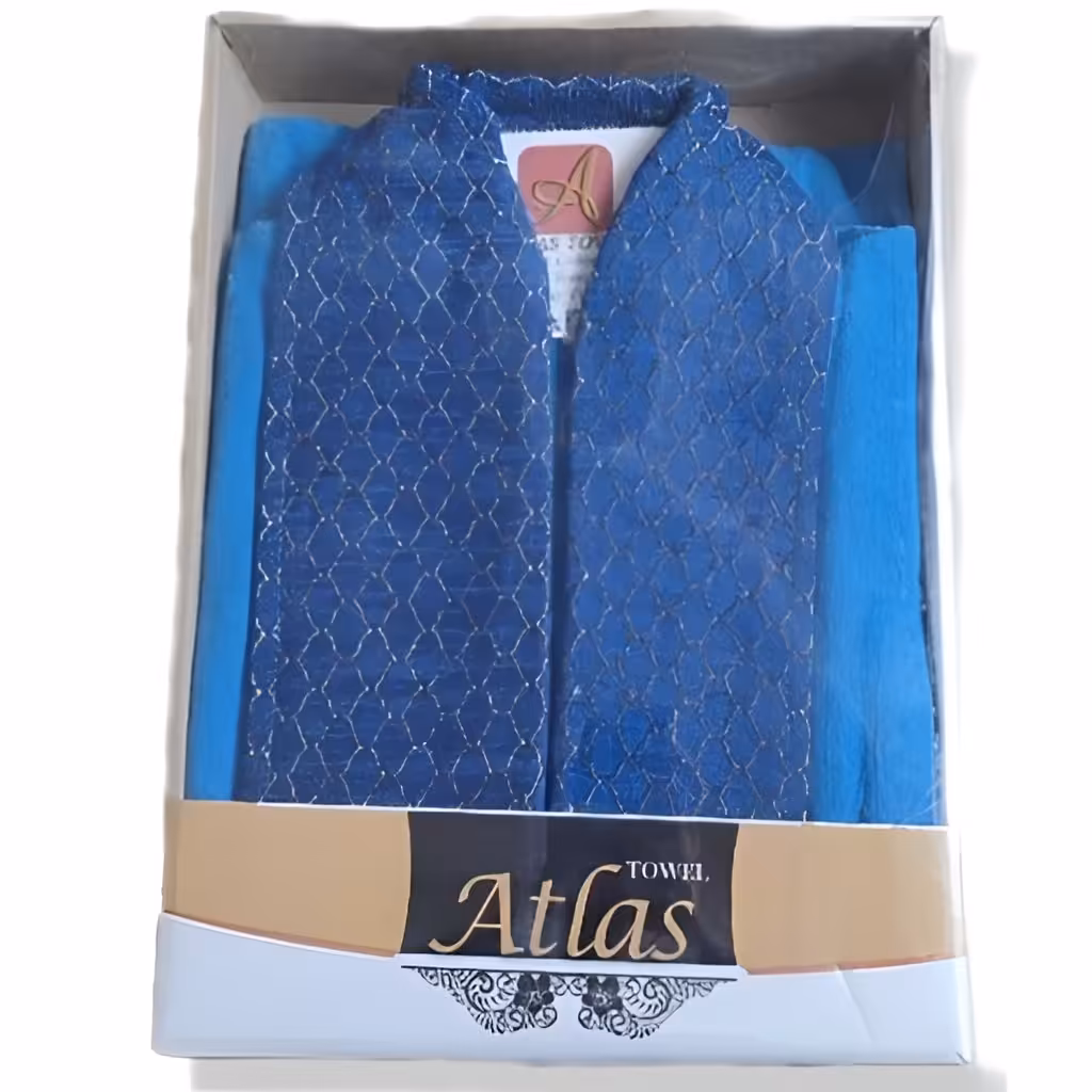 حوله تن پوش اطلس سایز 125 رنگ آبی فیروزه ای 