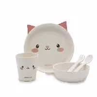 ست 5 تکه ظرف غذا بامبو گربه کیکابو