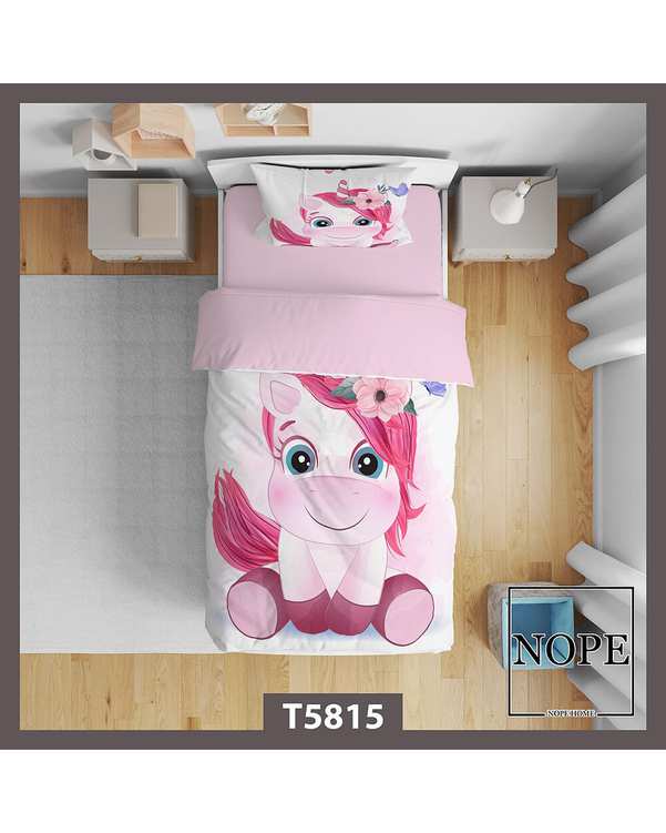 سرویس لحاف روتختی کودک یک نفره 5 تکه نوپه هوم Nopehome طرح یونیکورن کد T5815