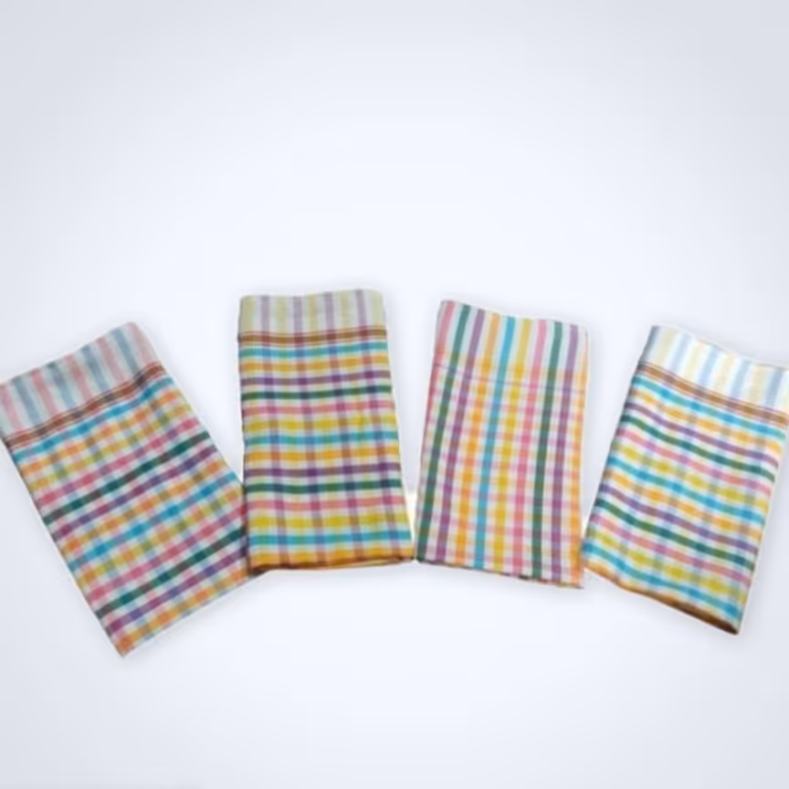 دستمال تنظیف چهارخونه رنگی رنگی