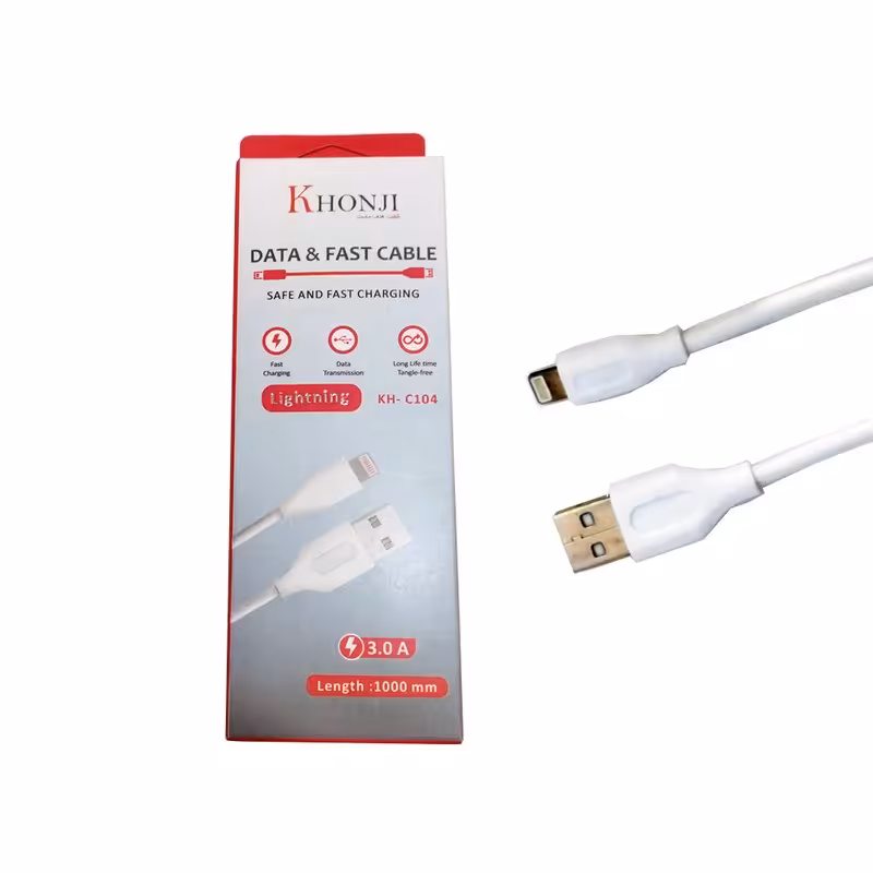 کابل تبدیل USB به لایتنینگ خنجی مدل KH-C104 طول 1متر