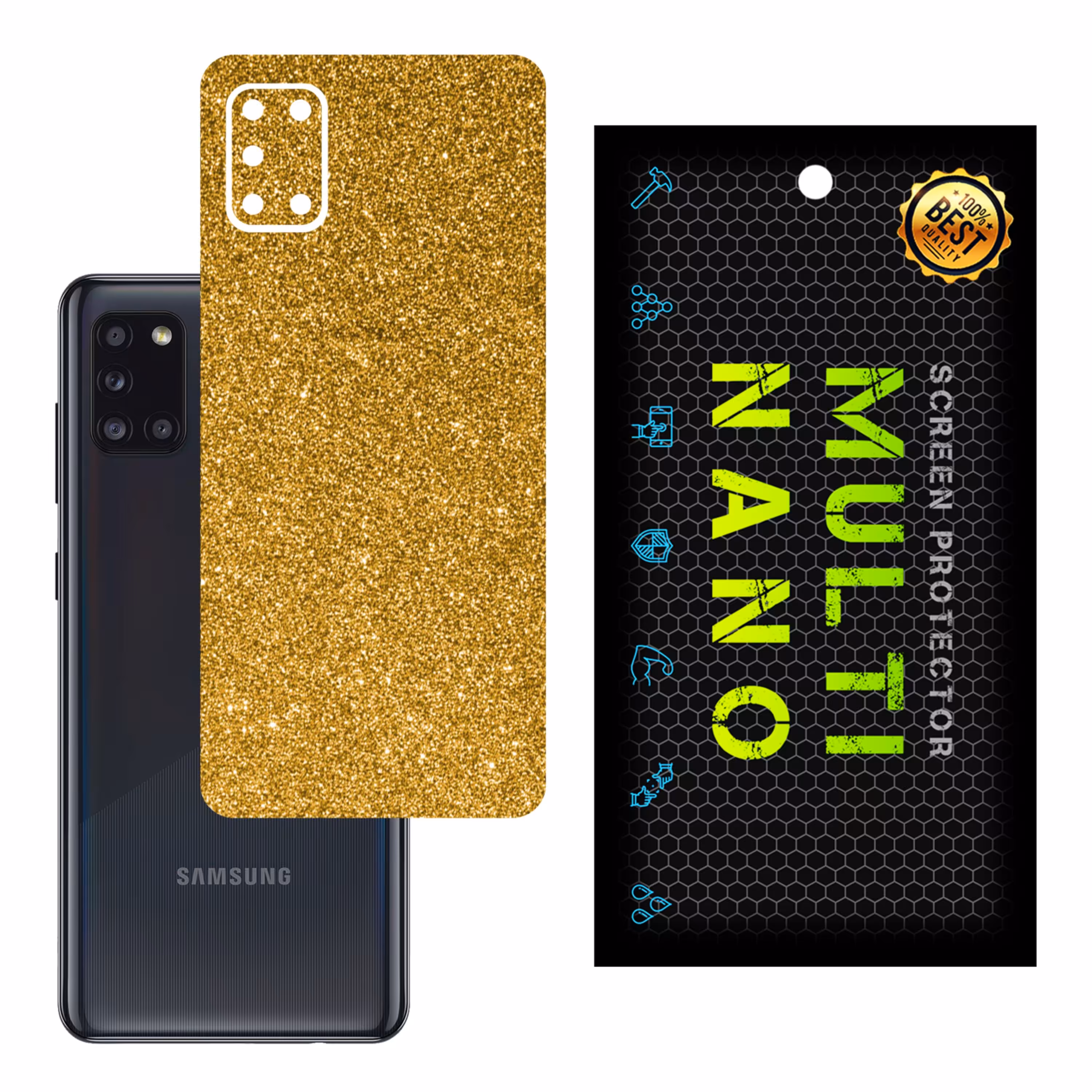 برچسب پوششی MultiNano مدل X-G1F-Gold برای پشت موبایل سامسونگ A31