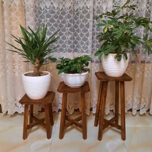 گلدان چوبی میزی