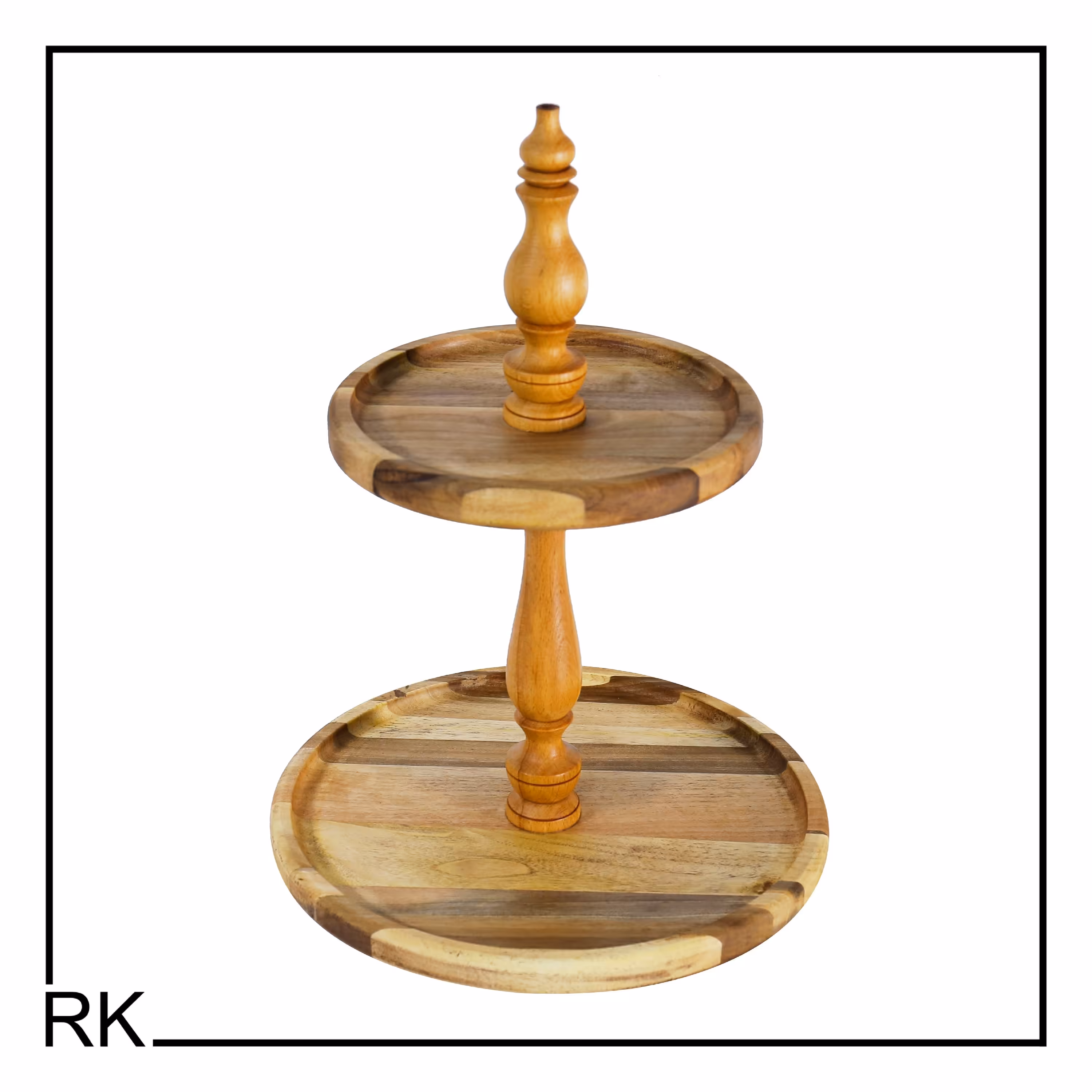 استند دو طبقه چوبی شیرینی خوری