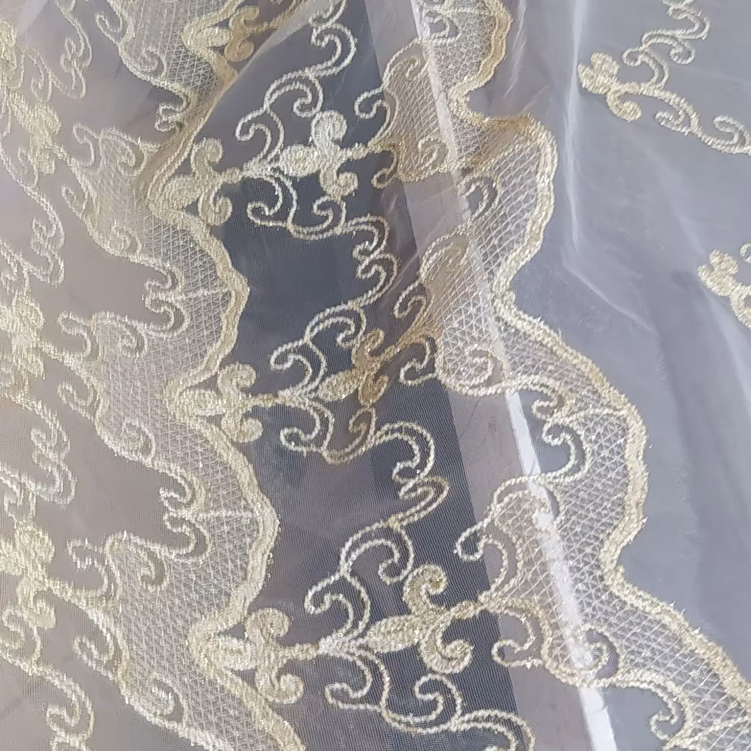 پارچه پرده حراجی تور طرحدار