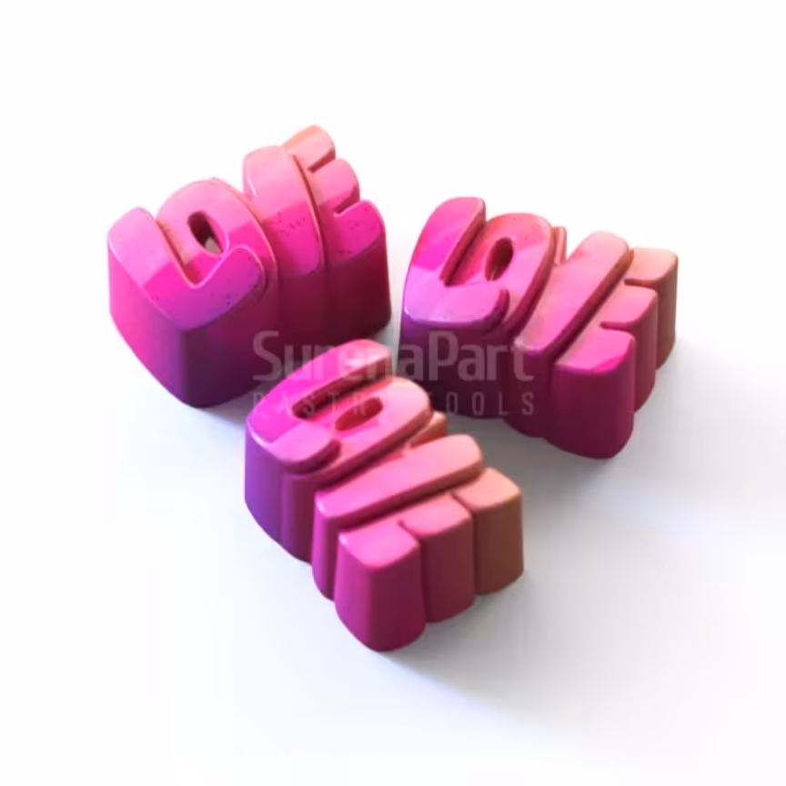 قالب پلی کربنات شکلات طرح لاو کد 22 ابعاد قالب 28 در 12.5 سانت ارتفاع 2.5 سانت 