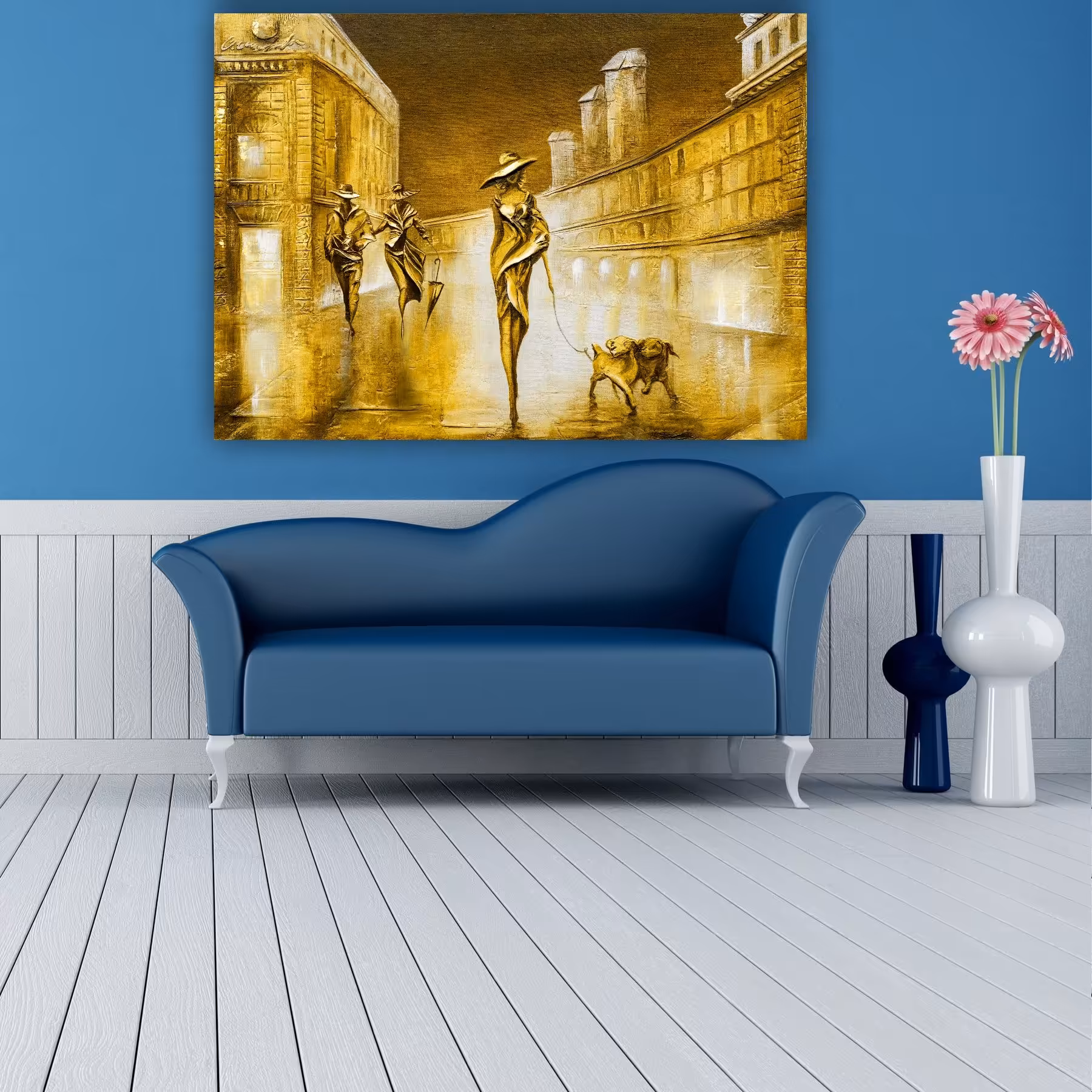 تابلو بوم طرح مدرن طلایی شانزلیزه 