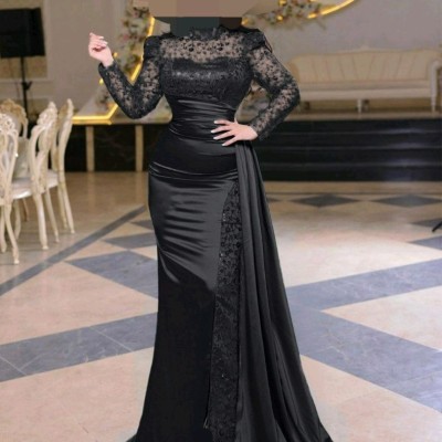 پیراهن مهمانی زنانه ساتن ماکسی چاکدار