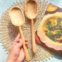 کفگیر چوبی دستساز بارلی (1عددی) چوب افرا 28 سانتی