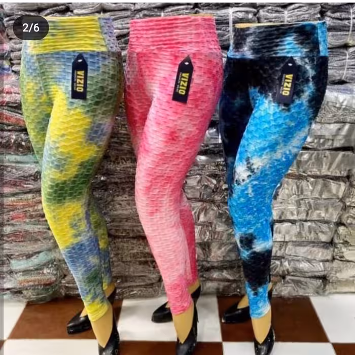 شلوار انتی سلولیت مارکدار  آبرنگی مرغکدار