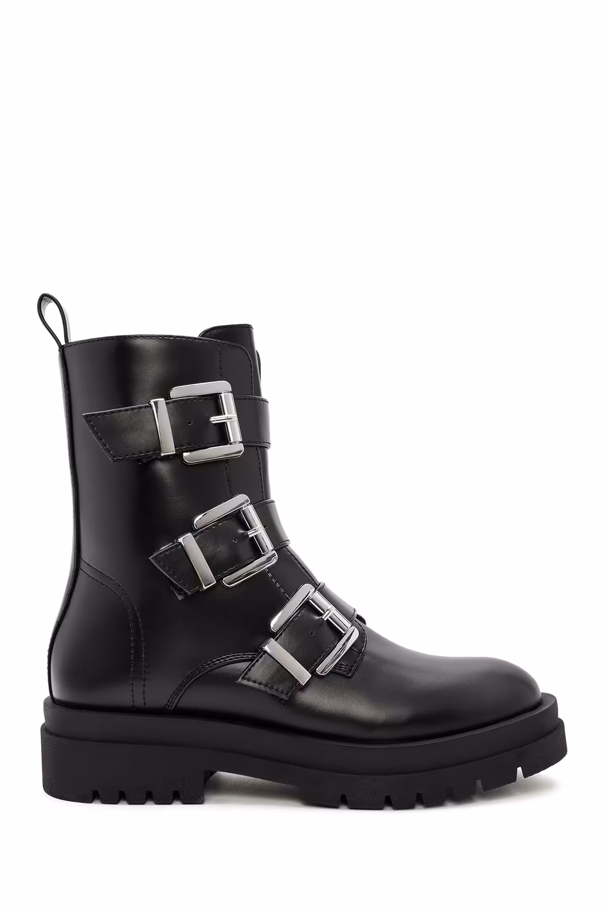 چکمه و بوت مشکی زنانه بوته روزمره سیاه سفید Derimod