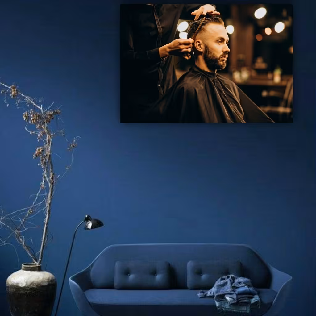 تابلو بوم  طرح آرایشگاه مردانه مدل 197