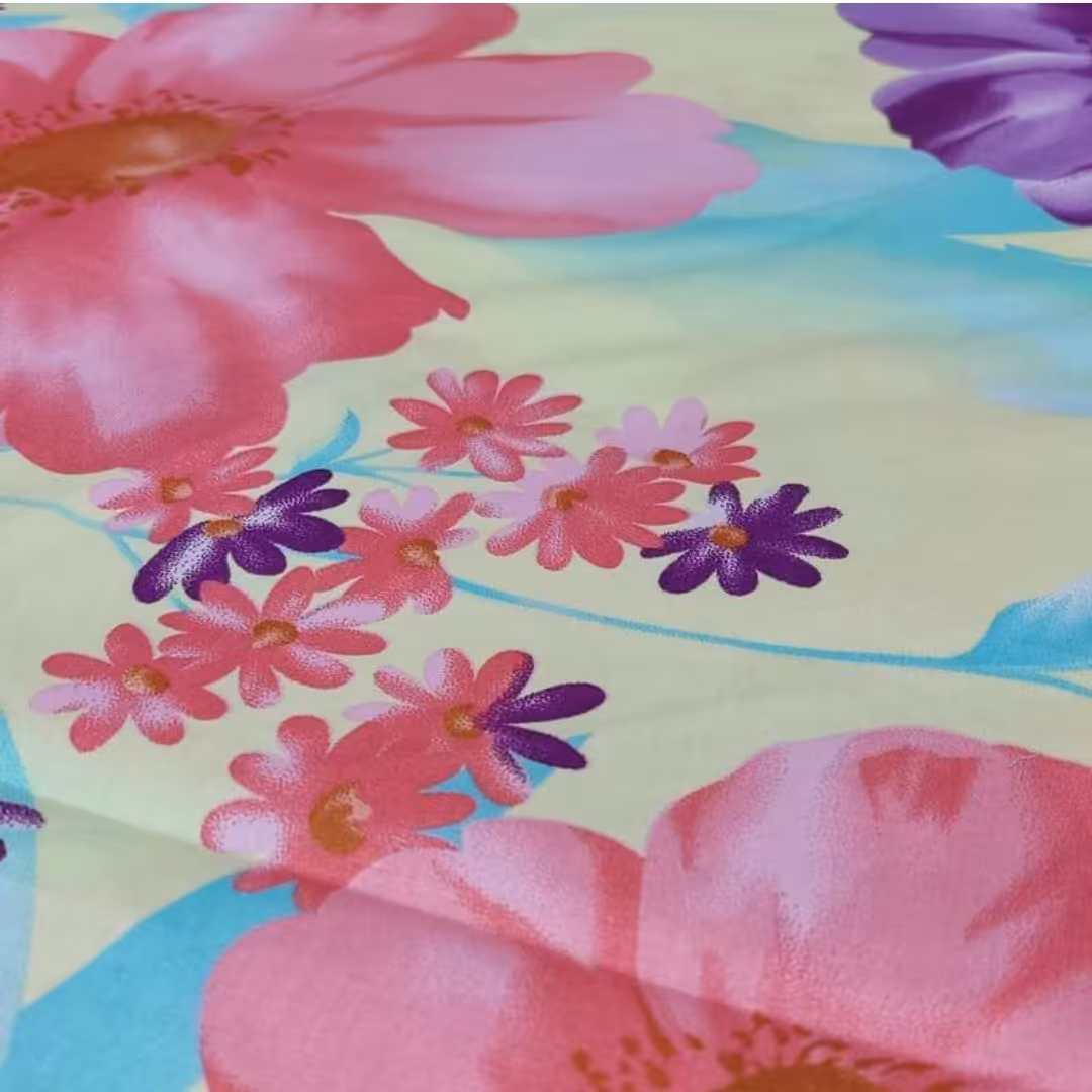 پارچه ملحفه طرح گل عرض 2.40تمام پنبه 