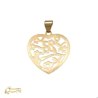 آویز گردنبند جواهری میکا طرح قلب و گل طلا 18 عیار کد 06103700120