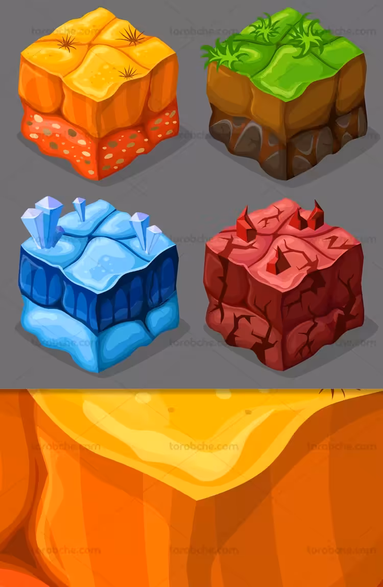 وکتور بکگراند سه بعدی بازی سازی | گرافیک با طعم تربچه