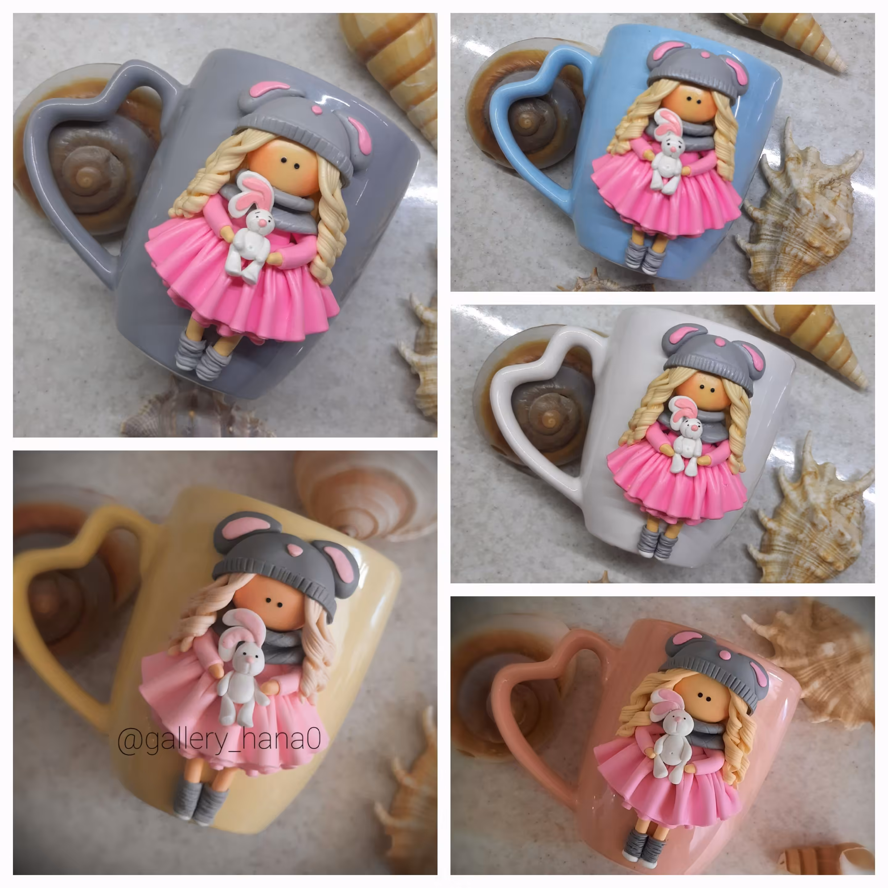 ماگ دخترانه ماگ عروسکی ماگ خرگوشی لیوان عروسکی اماده ی ارسال