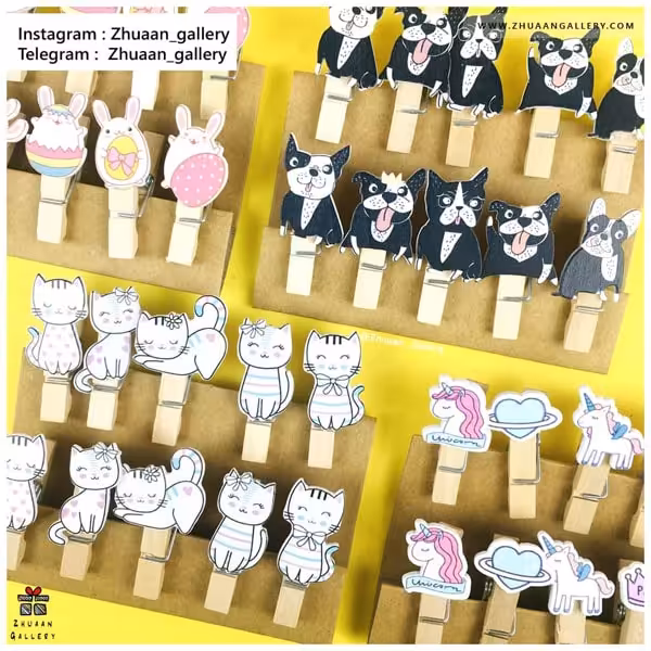 گیره چوبی WOODEN CLIP فانتزی