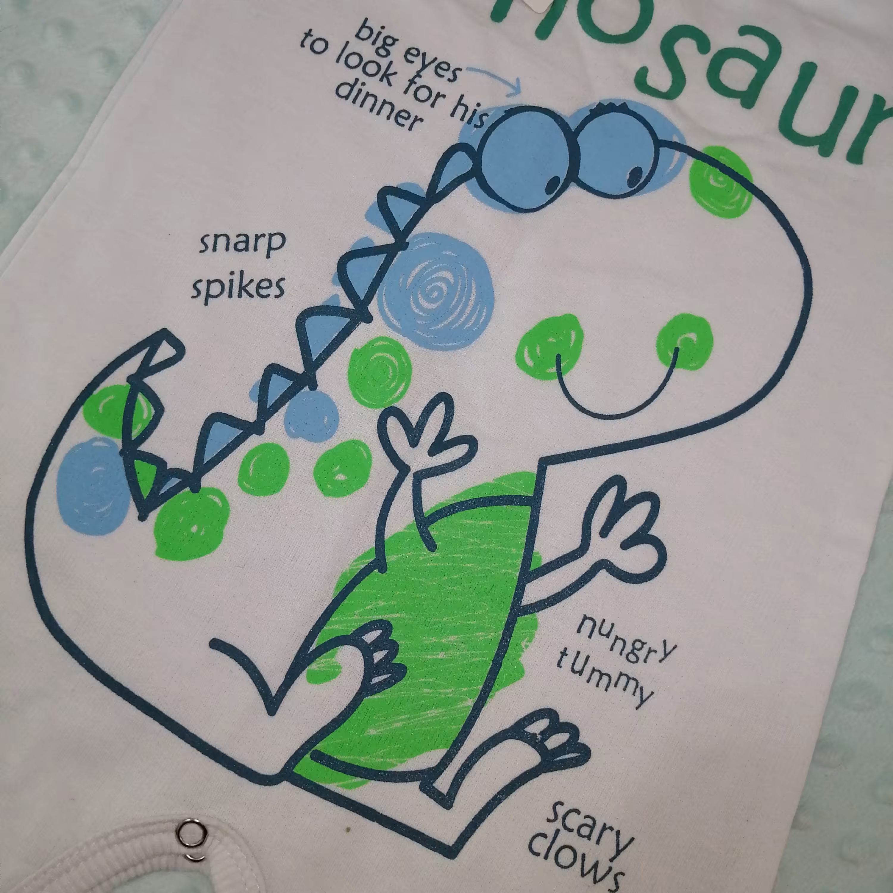 سرهمی کارترز اسپرت پسرانه دخترانه بچگانه دایناسوری پنبه دورس درجه یک تک رنگ سفید مناسب پاییز و زمستان