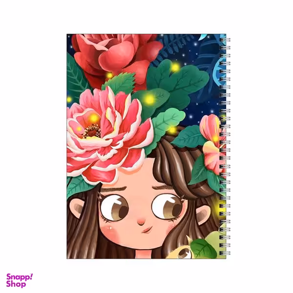 دفتر مشق 80 برگ بامبیلیپ طرح دختر و تاج گل کد 0597271