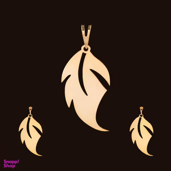 نیم ست طلا 18 عیار زنانه سانا گالری مدل برگ کد D10183