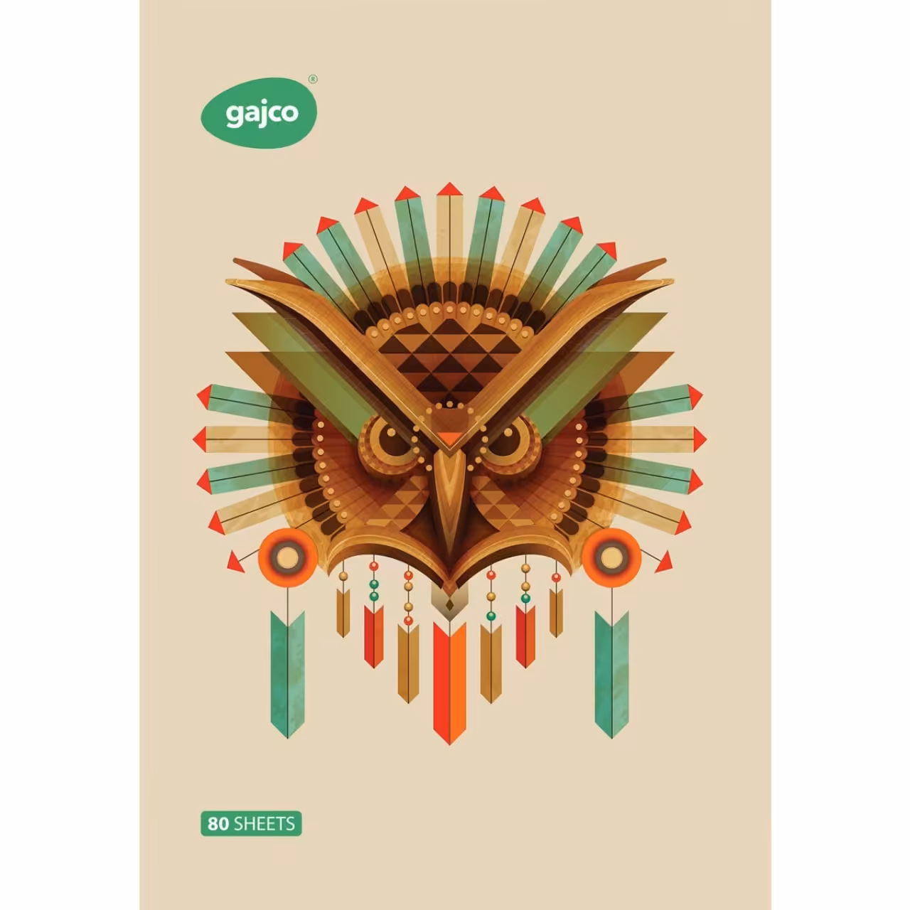 دفتر 80 برگ گاجکو طرح جغد سرخ پوست با رایحه شکلات