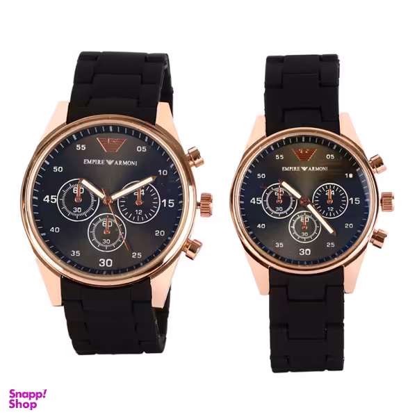 ست ساعت مچی عقربه ای زنانه و مردانه مدل Emp-Blk
