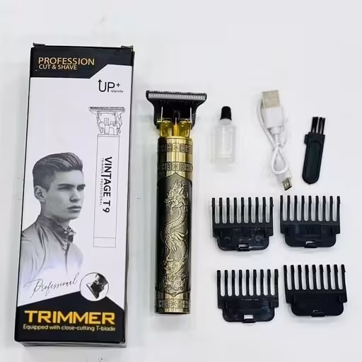 ریش تراش شارژی اصلی VINTAGE T9 فلزی طرح دار صفر زن | amazonchi