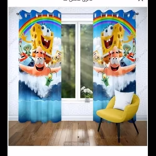 روتختی و پنل پرده سه بعدی باب اسفنجی