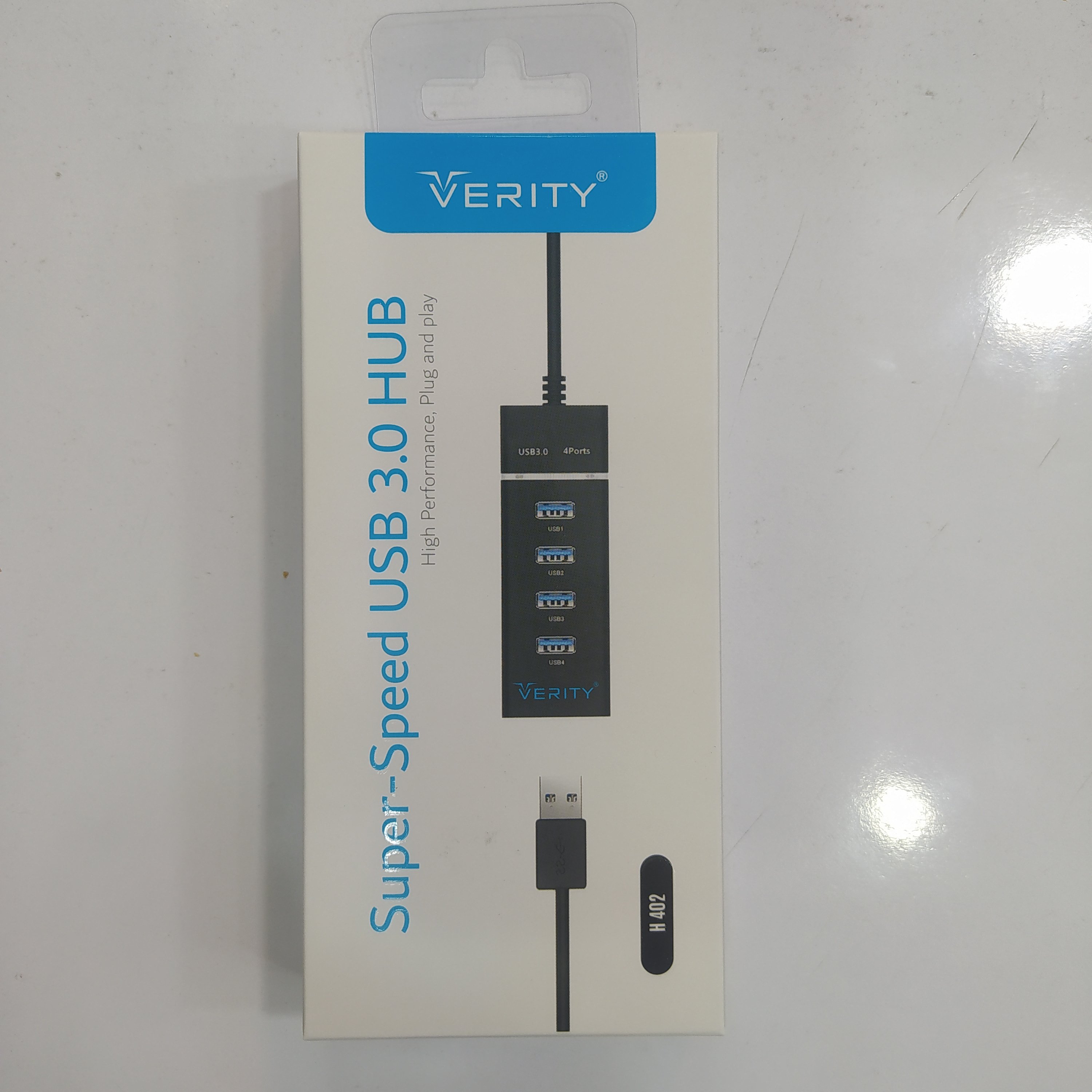 هاب 4 پورت USB 30 وریتی مدل H 402 پکدار و پلمب 1 سال گارانتی