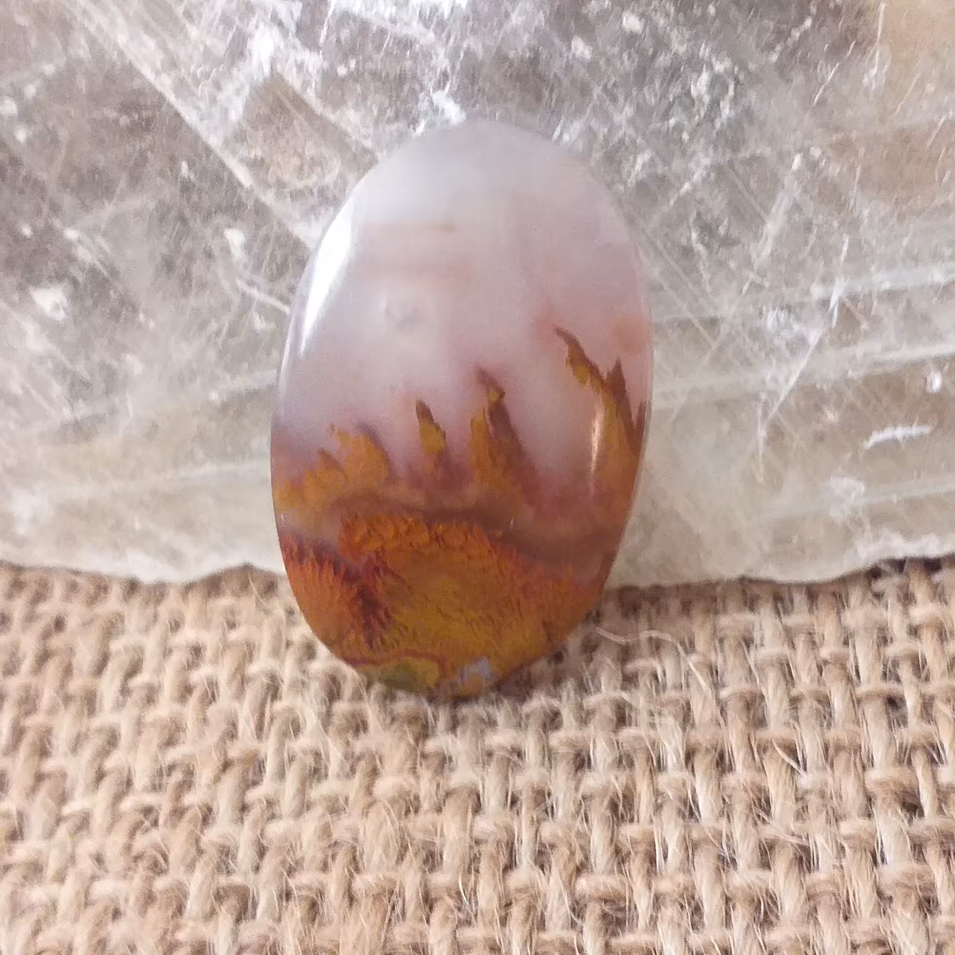 نگین عقیق شجر منظره با درختان سربه فلک کشیده