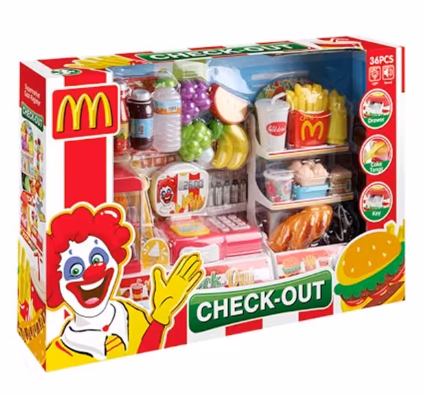 اسباب بازی سوپر مارکت 36 تکه با صندوق فروشگاهی کد 35540