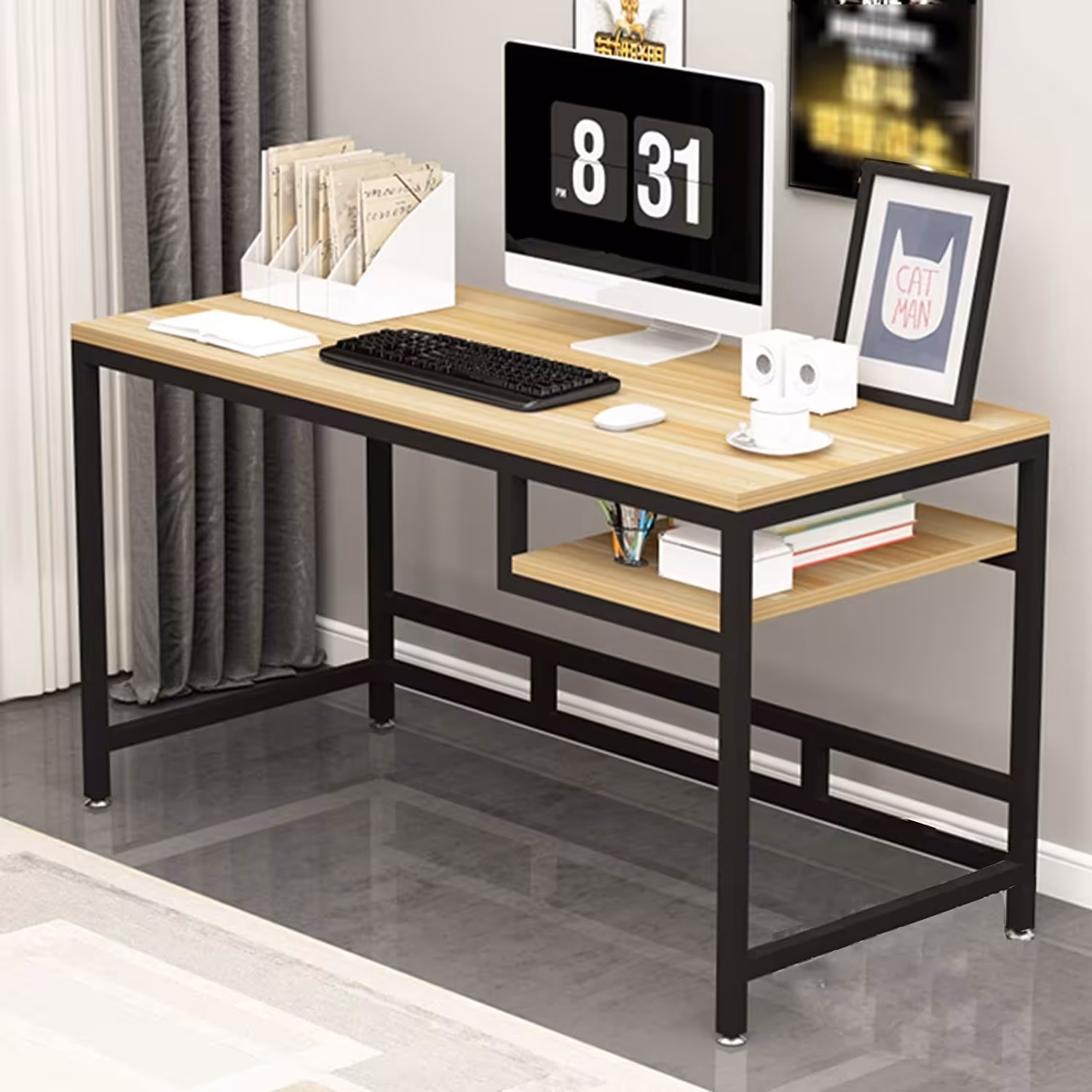 میز کامپیوتر  چوب فلز  کد 16272(پس کرایه)