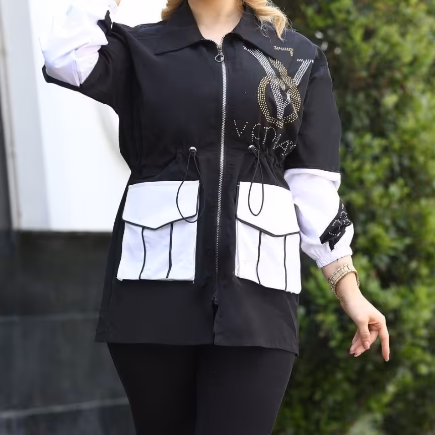 مانتو زنانه جیب پاکتی