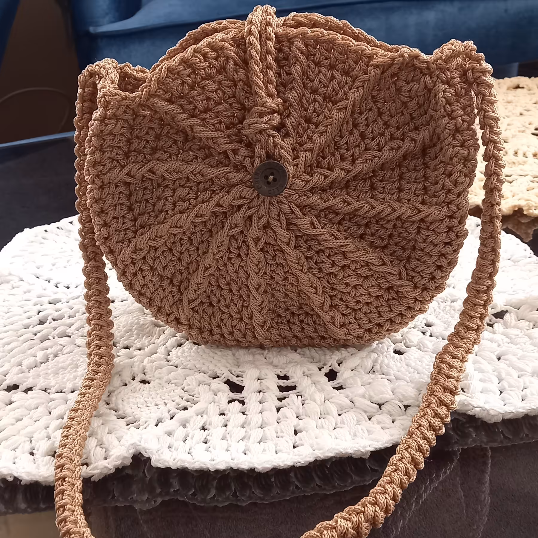 کیف دخترانه مکرومه 3سوزنه دایره ای