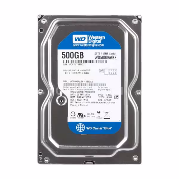 حافظه اچ دی دی اینترنال وسترن دیجیتال مدل آبی ظرفیت 500 گیگابایت