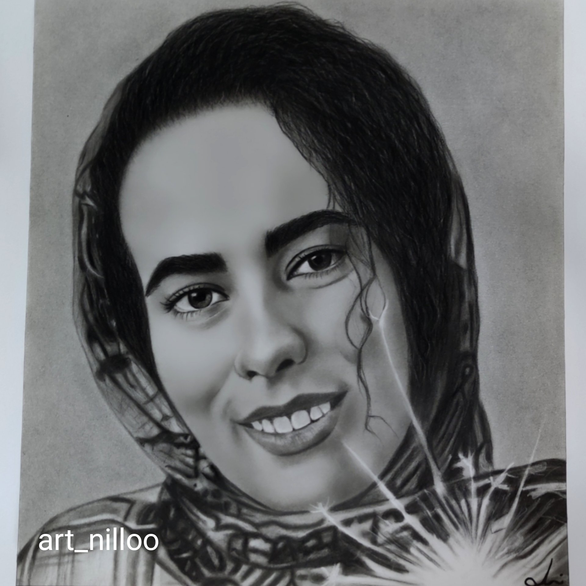 نقاشی چهره، سیاه قلم  (سبک هایپررئال) سفارش مشتری