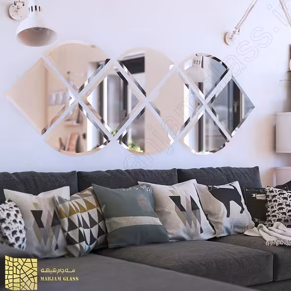 آینه آسان نصب نقره ای مدل ابرکدSQ0406