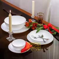 ست آرکوپال شس نفره درجه یک مارک دینو شش غذا وخورشت وپیش دستی همراه بلوت وکاسه سوپ ودودیس گردکوچک وبزرگ شانتیون
