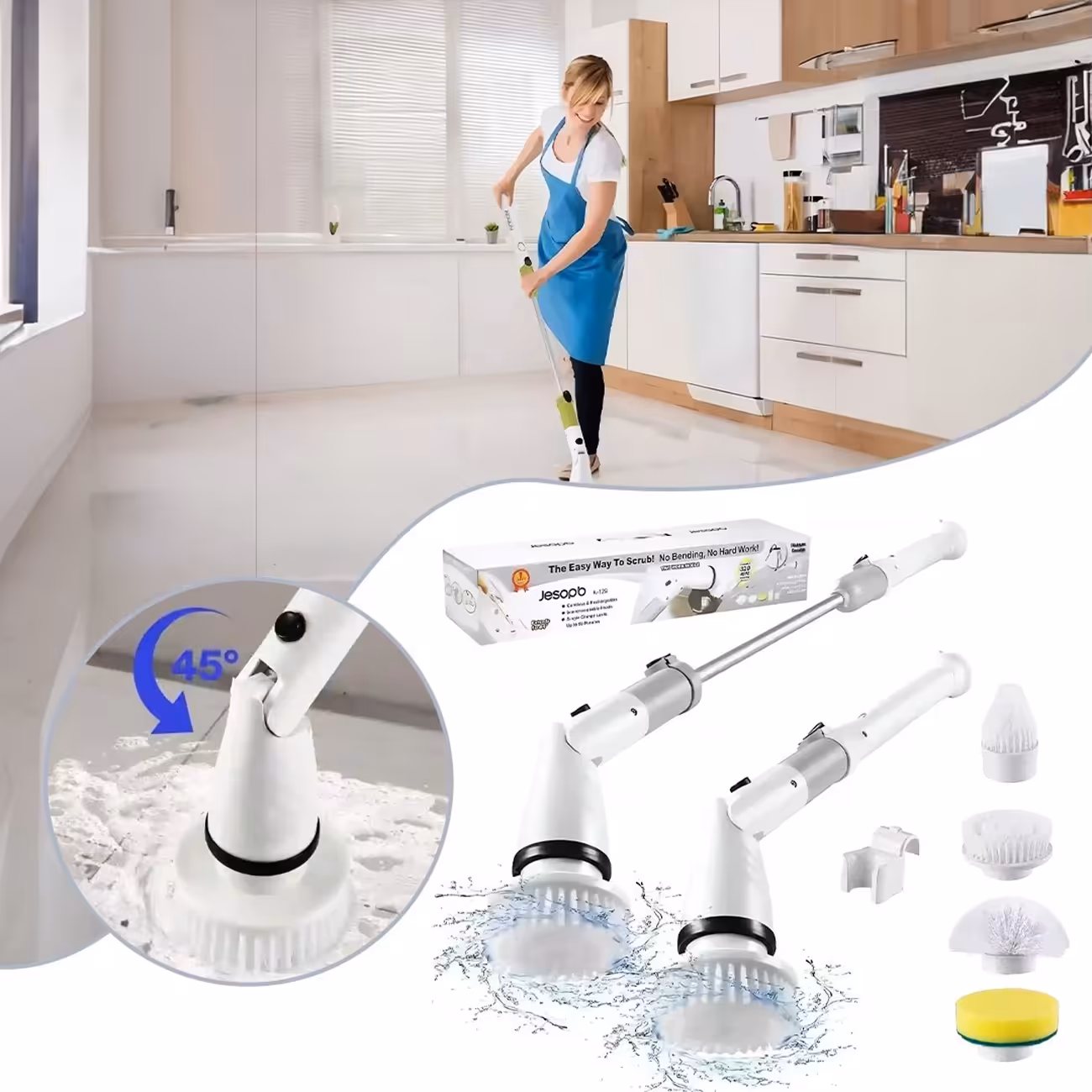 فرچه و برس کف شور شارژی K-129