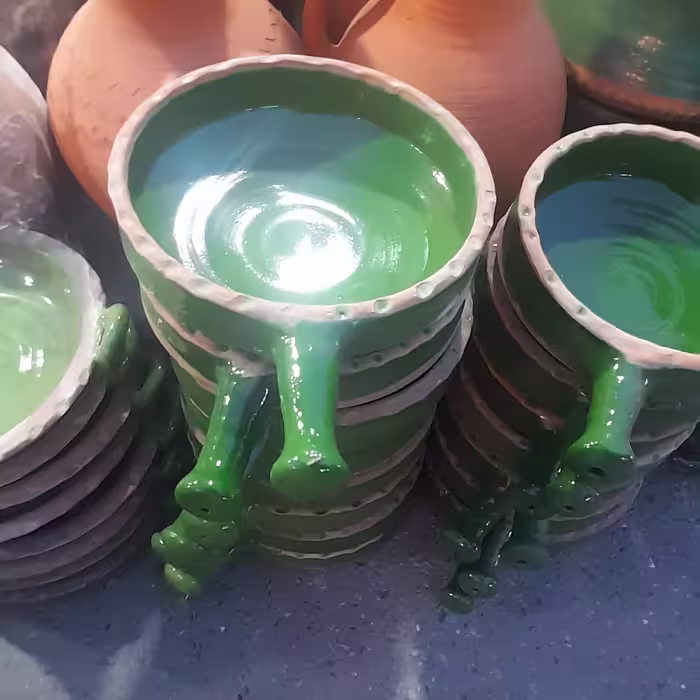 ماهی تابه سفالی  تک دسته(پسکرایه)